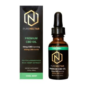 Broad-spectrum CBD oil 300mg mint flavor bottle – THC-free, gentle daily wellness support